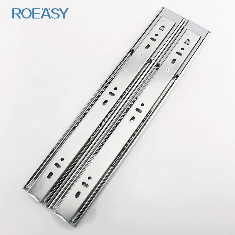 ROEASY  Furniture Hardware  corredicas telescopicas Cabinet Drawer Slide 45mm Ball Bearing Slides With Soft-Closing Function