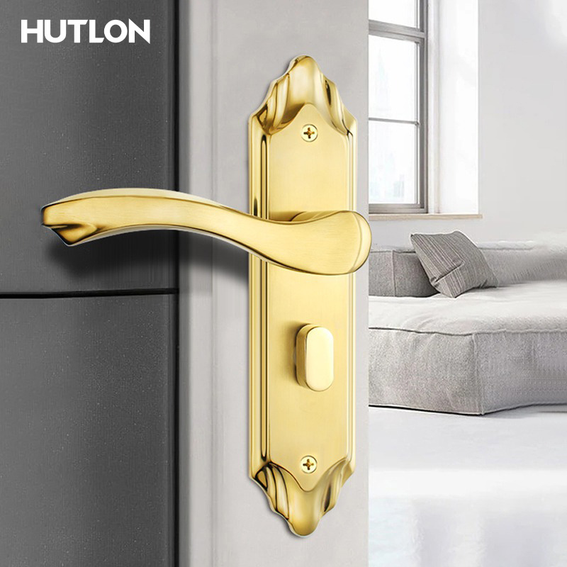 HUTLON Factory high quality Stainless Steel Lever door Lock and Steel Door Handle Lock Panel with lock cylinders