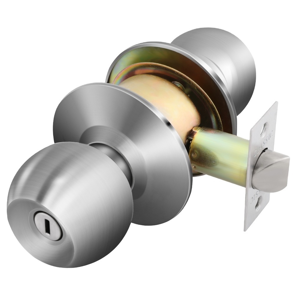 RoeasyResidential Stainless Steel Double Entrance Cylindrical Tubular Deadbolt Door Knob Lock Handle Set