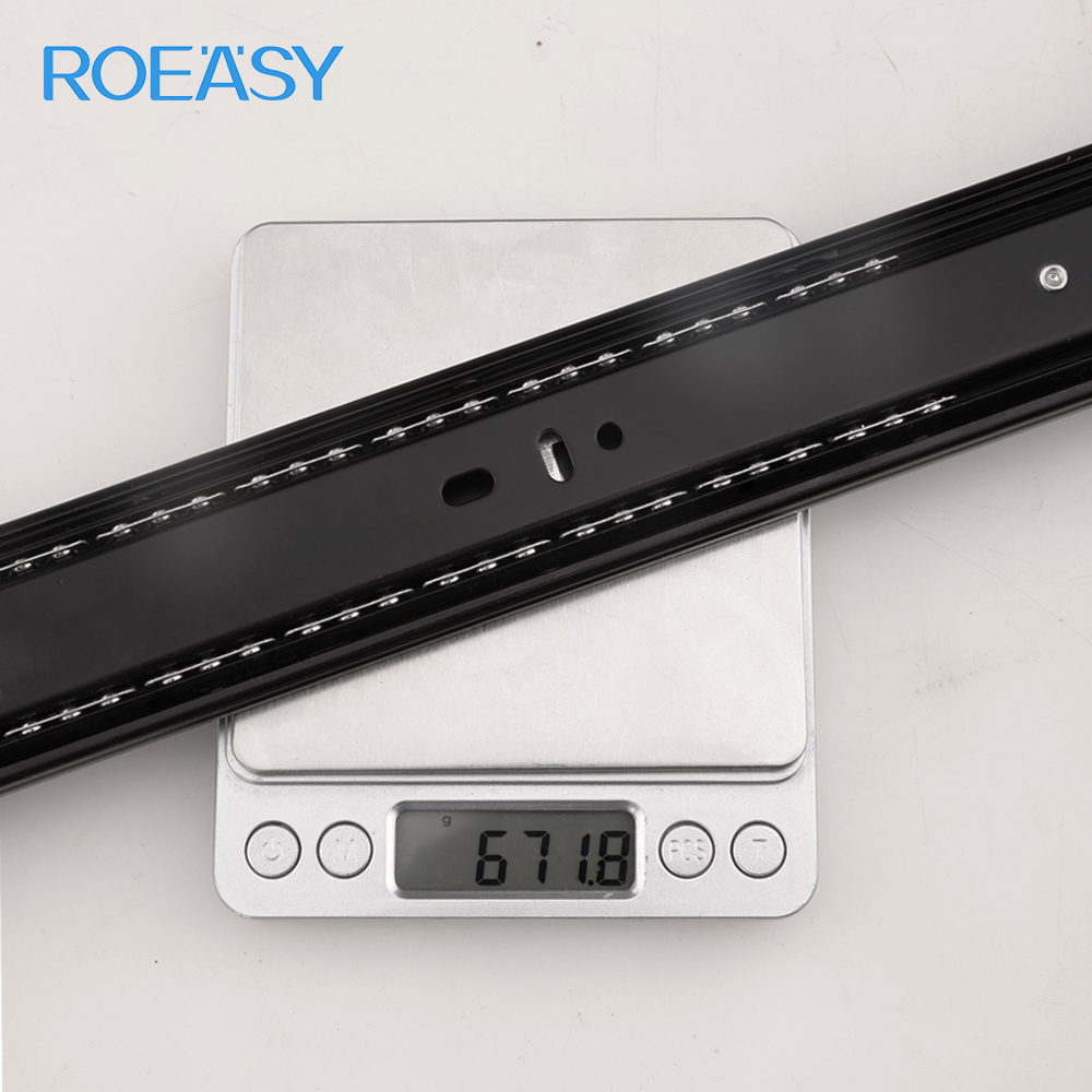 ROEASY ball bearing cabinet drawer slides Manufacturing soft close telescopic slide push open full extension channel rails