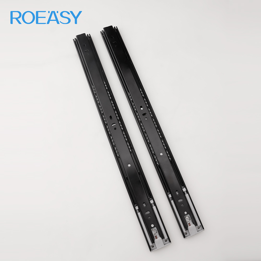 ROEASY ball bearing cabinet drawer slides Manufacturing soft close telescopic slide push open full extension channel rails