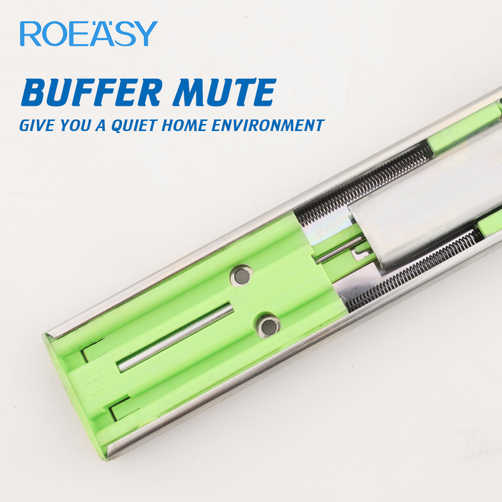 ROEASY Full Pull Type Soft Closing Cabinet undermount drawer slide Customizable Factory Direct Telescopic Drawer Channel Slide