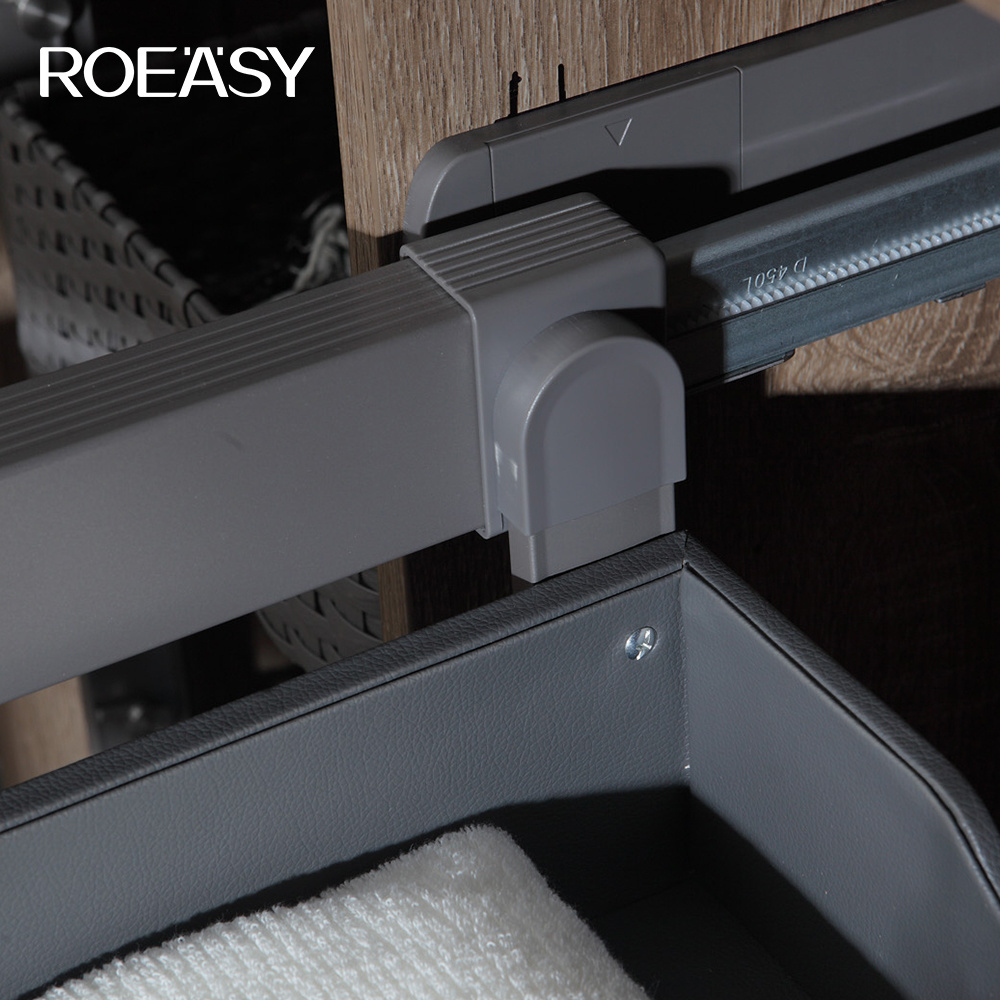 ROEASY Multifunction wardrobe accessories Three Layers Rotating Clothes Basket With Rack Corner Cabinet Free Standing Pants Rack