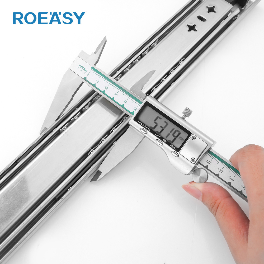 ROEASY Heavy Duty runner with Locking 250 LBS Capacity Three Section Full Extension Cold-Rolled Steel Industrial Drawer Slides