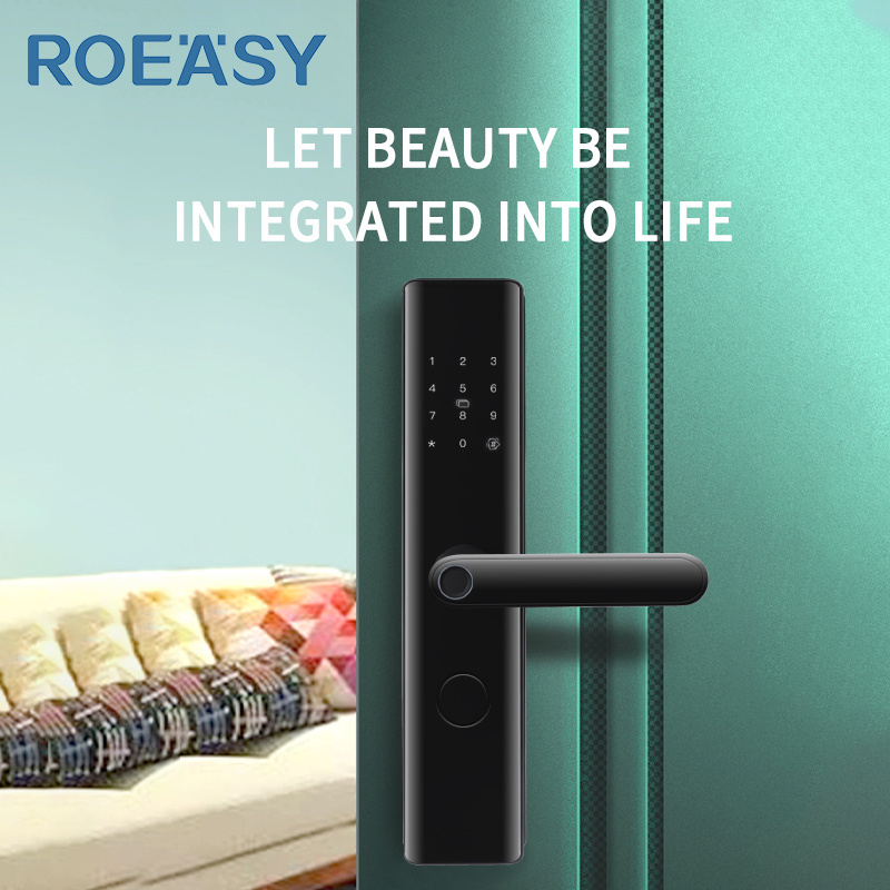 ROEASY Waterproof Smart lockWIFI APP Smart Door Lock Aluminum Fingerprint Inside Digital Handle Keyless Tuya Smart Lock