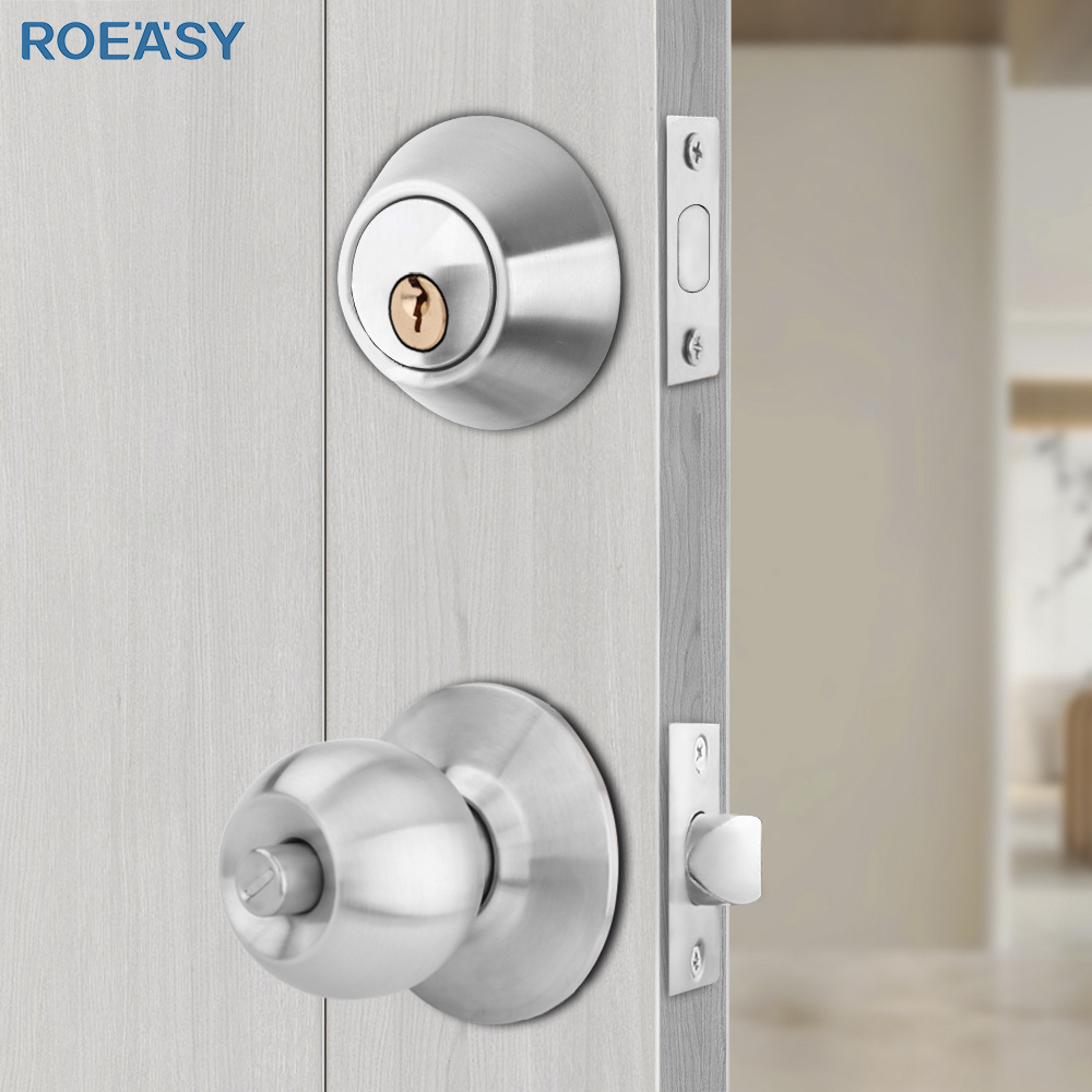 Roeasy Knob Door Lock Handle for interior doors American Duty Bedroom Handles cylindrical Knob And Deadbolt Combo Door Lock