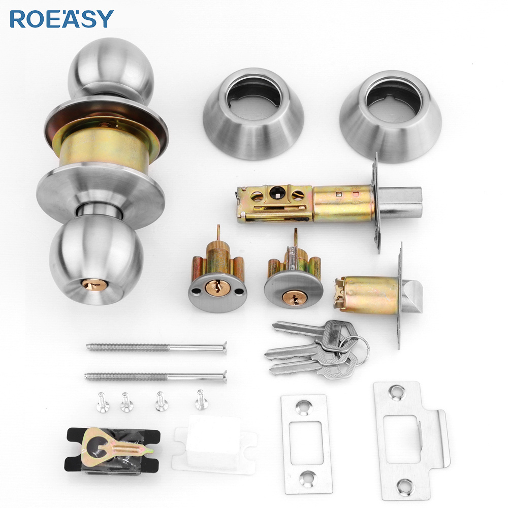 Roeasy Knob Door Lock Handle for interior doors American Duty Bedroom Handles cylindrical Knob And Deadbolt Combo Door Lock