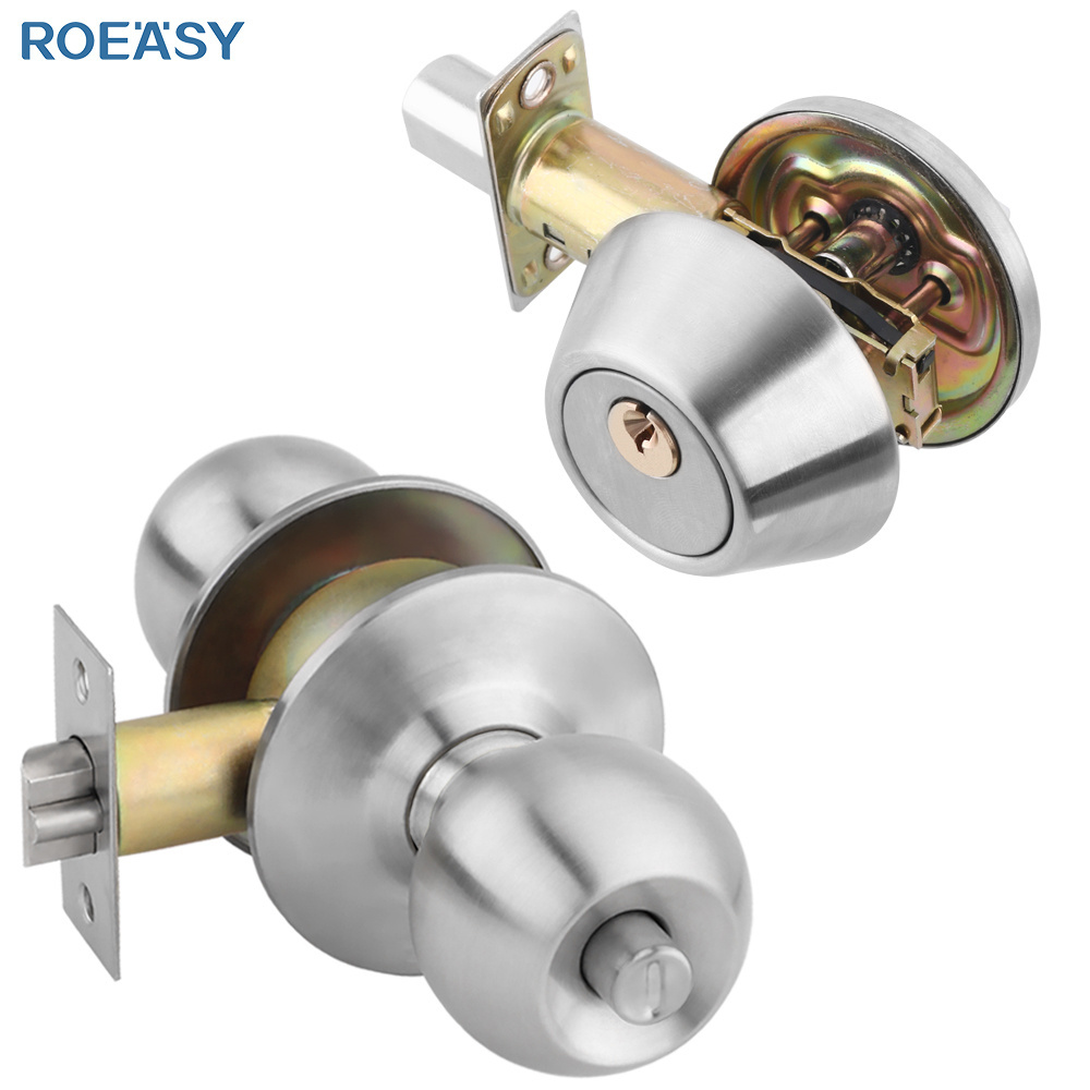 Roeasy Knob Door Lock Handle for interior doors American Duty Bedroom Handles cylindrical Knob And Deadbolt Combo Door Lock