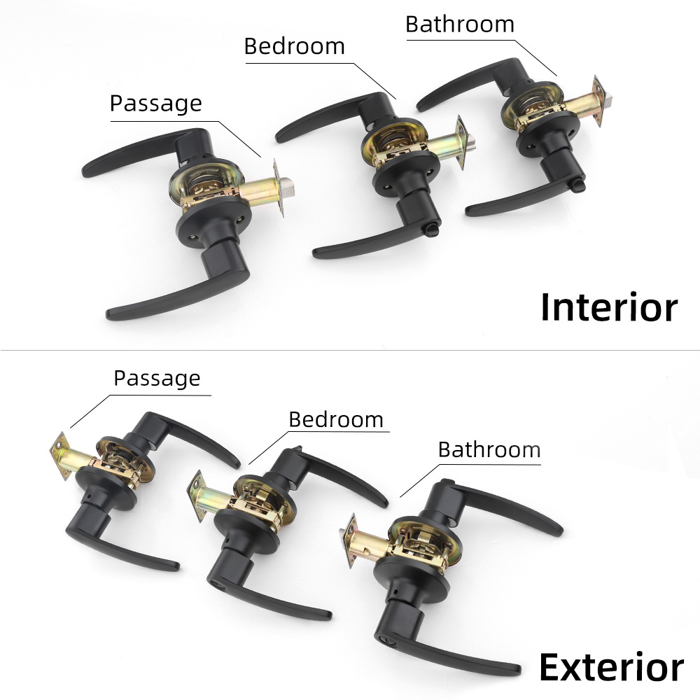 ROEASY bathroom door lock black direct sales wholesale price door lock handle security locks door