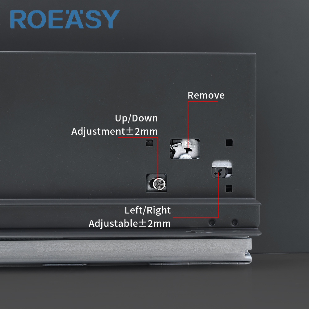 ROEASY 13mm slim 40KG tandem channel drawer slide box metal drawers runner soft close  drawer slides