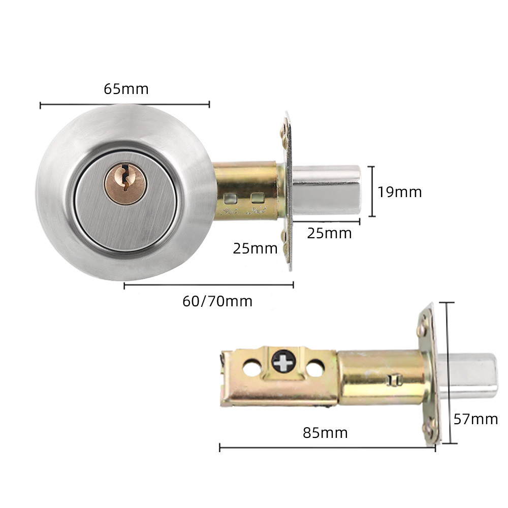 ROEASY Single Open Deadbolt Lock Brass Cylinder Sash Latch and Deadbolt Mortise Security Door Lock