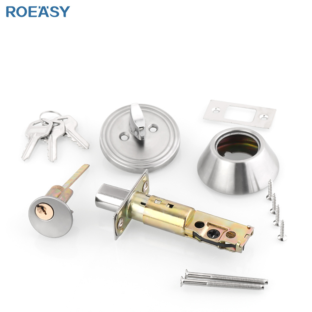 ROEASY Single Open Deadbolt Lock Brass Cylinder Sash Latch and Deadbolt Mortise Security Door Lock