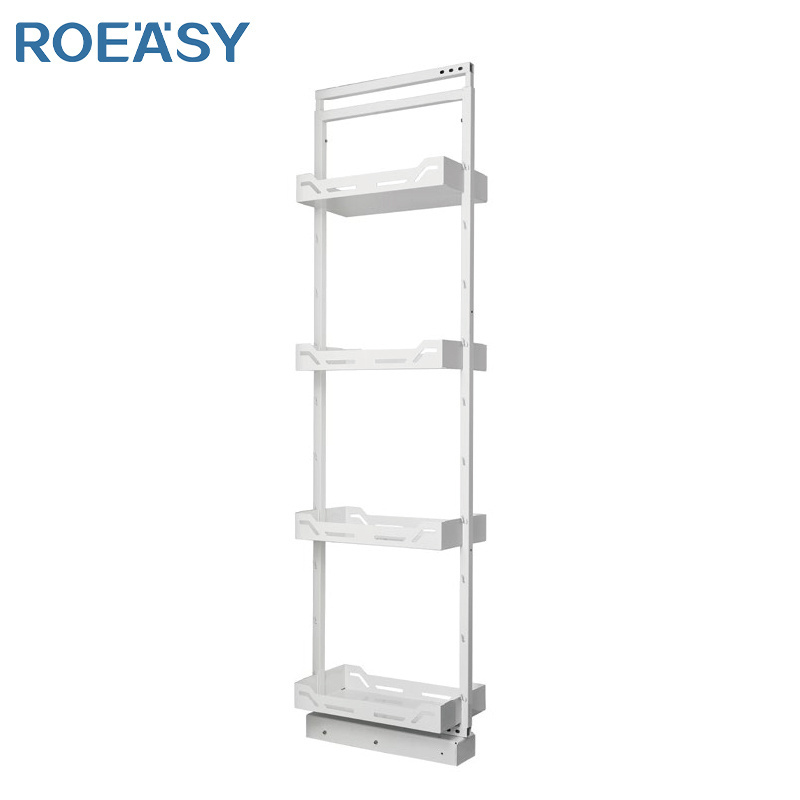 ROEASY Kitchen high cabinet pull basket Multi-layer with damping rail cabinet rack Cabinet high deep pull basket