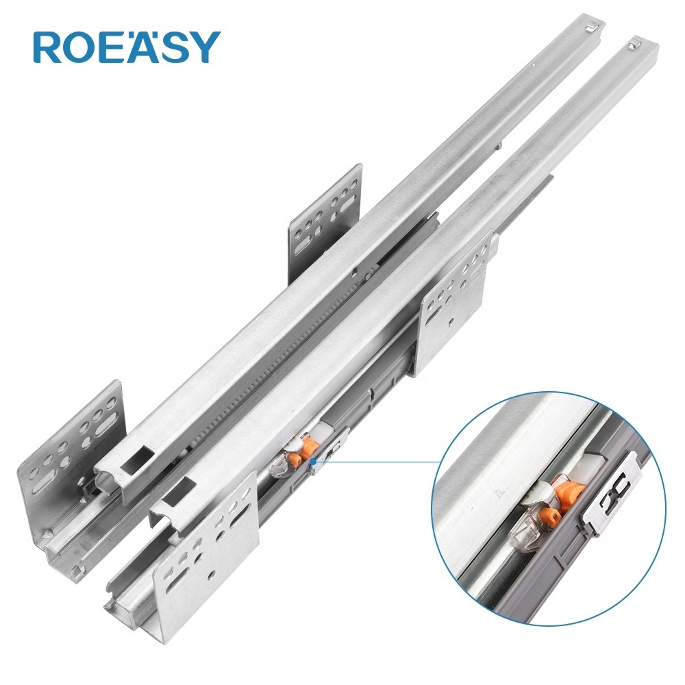 ROEASY drawer slides soft close drawer slide metal box out ball bearing drawer slide