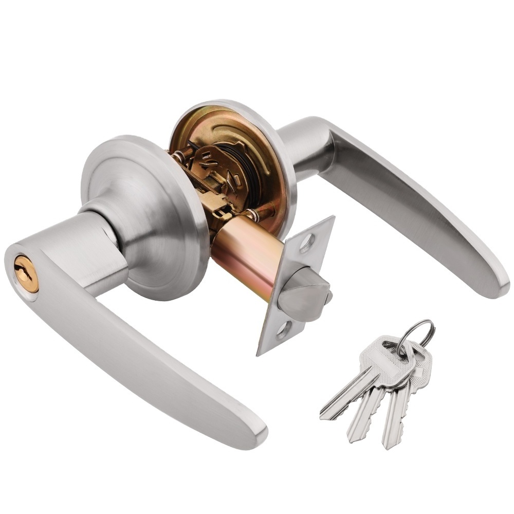 Roeasy  Modern 3694SS-BK zinc alloy lever tubular lock latch bathroom handle lock