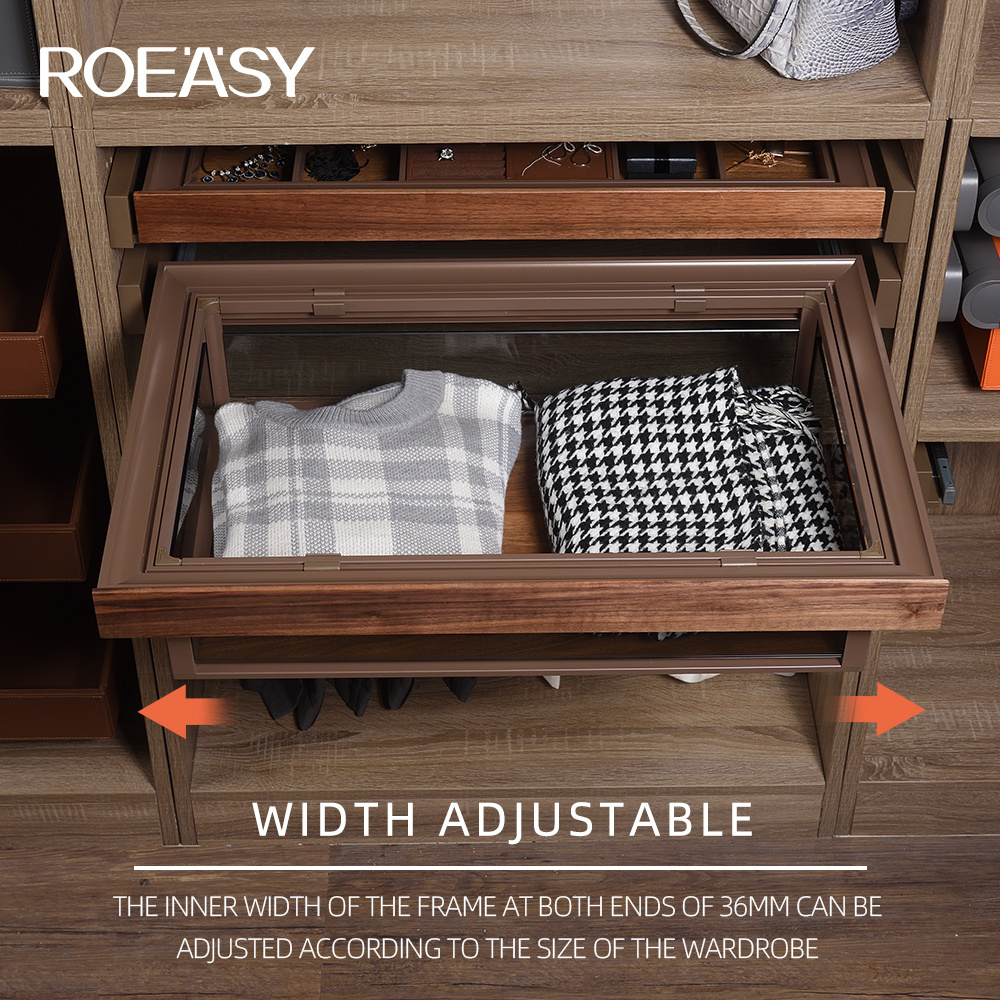 ROEASY WELLTOP Wardrobe Accessories Storage Clothes Basket 600/700/800/900mm Pull Drawer Glass storage Clothes Basket Drawer