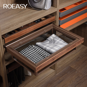 ROEASY China Factory High Quality Wardrobe Organizer Pull Out Drawer Storage Leather Basket Closet Systems & Organizers