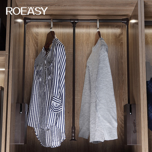 ROEASY Wardrobe Lifting Clothes Hanger High Cabinet Pull-down Automatic Return Clothes Rail Buffer Pull Rod Lifting Clothes Hang