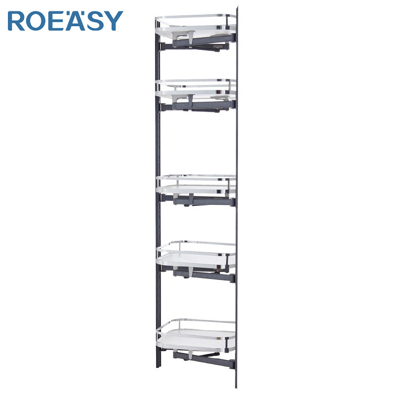 ROEASY Kitchen high cabinet pull basket Multi-layer with damping rail cabinet rack Cabinet high deep pull basket