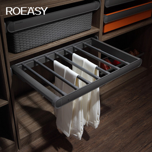 ROEASY Wardrobe Accessories Pull Out Display Sliding Wardrobe Fittings Pants Multifunctional Sliding Trouser Rack