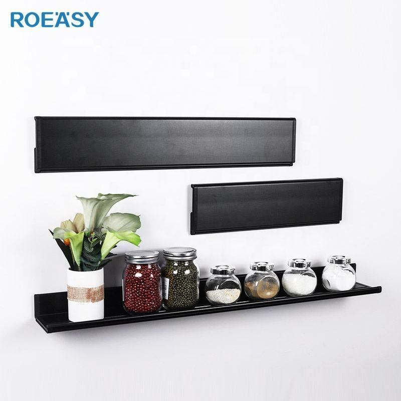 ROEASY Wall shelf made of solid aluminum brackets 70*10 cm/ Durable thermo birch shelf for living room kitchen bedroom