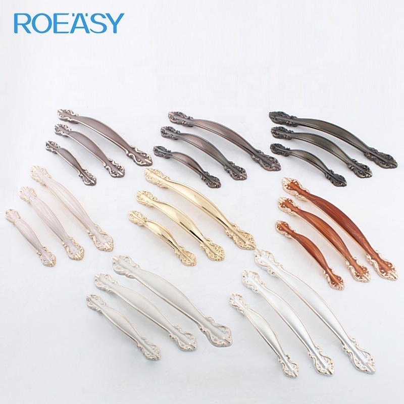 ROEASY Modern Bushed Nickel Gold Black Stainless Steel Furniture Pulls Kitchen Cabinet Handles