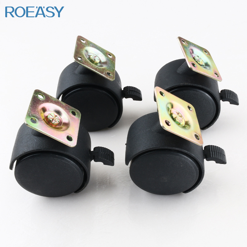 Roeasy Nylon Material black furniture wheel office chair caster for bedroom Furniture roller