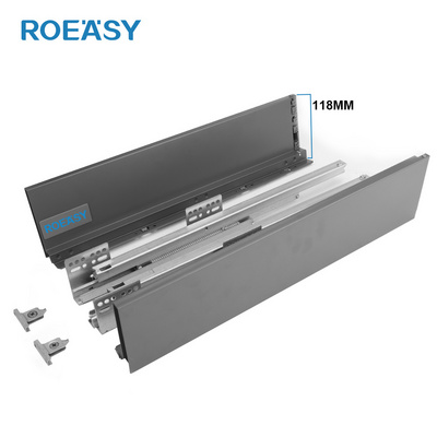 ROEASY Furniture Hardware Kitchen Drawer System Slim Tandem Metal Tool Box Drawer Slides