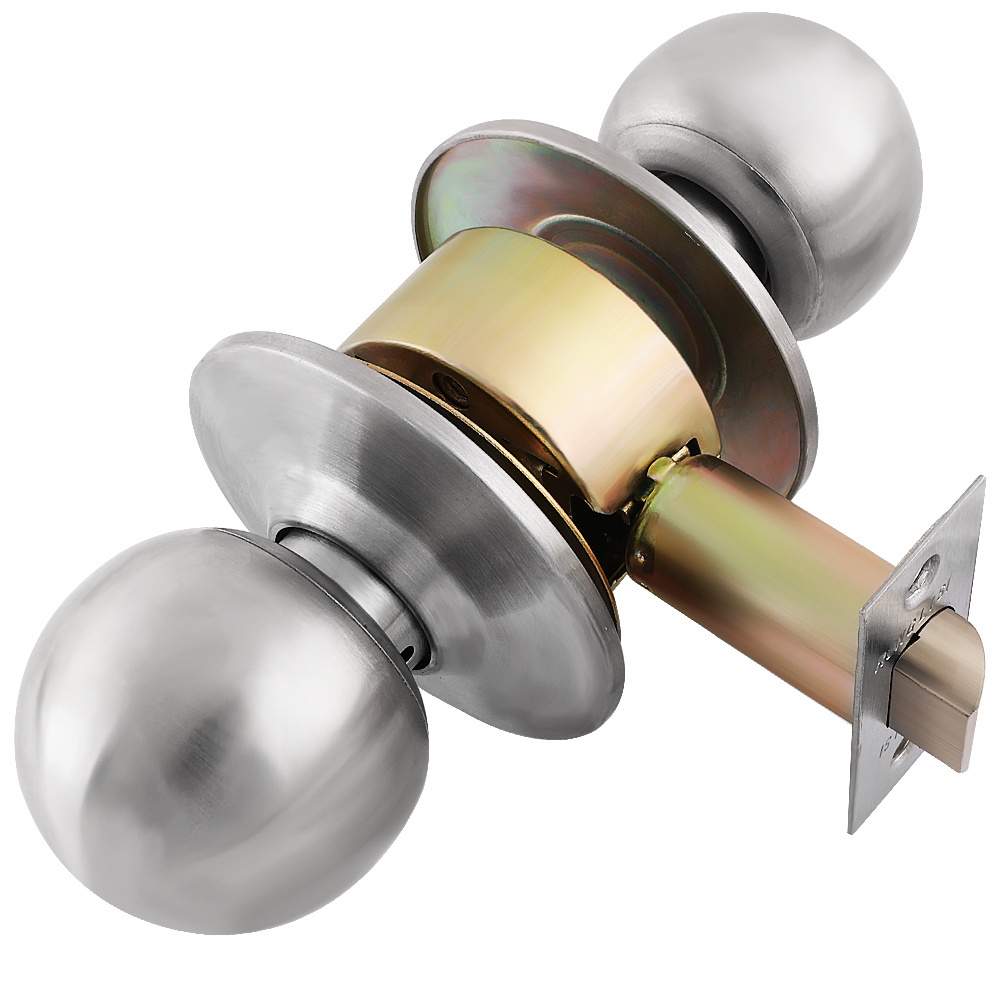 Round Knob Door Lock With Key Stainless Steel Bedroom Door Lock Set For Home Hardware Supplies