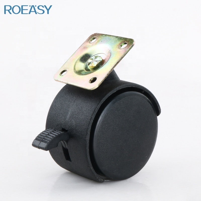 Roeasy Nylon Material black furniture wheel office chair caster for bedroom Furniture roller