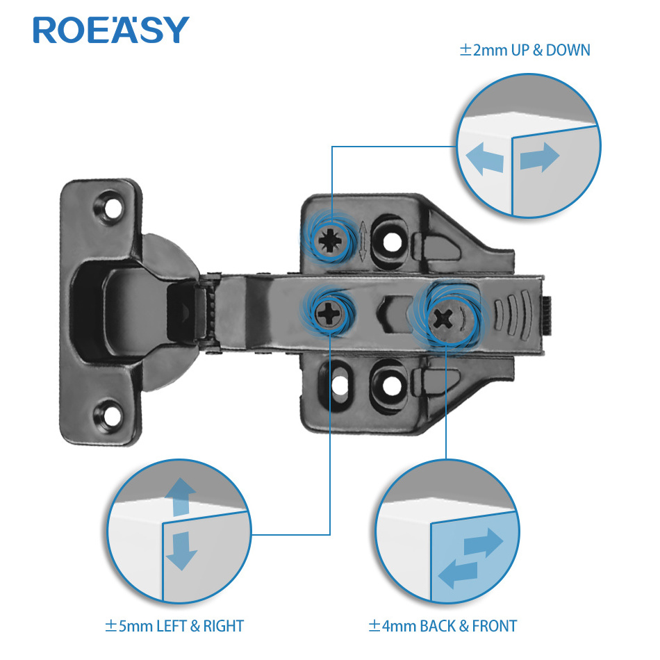 Roeasy 121g traditional 35mm cup soft close furniture hinges cabinet adjustable cabinet hinges black