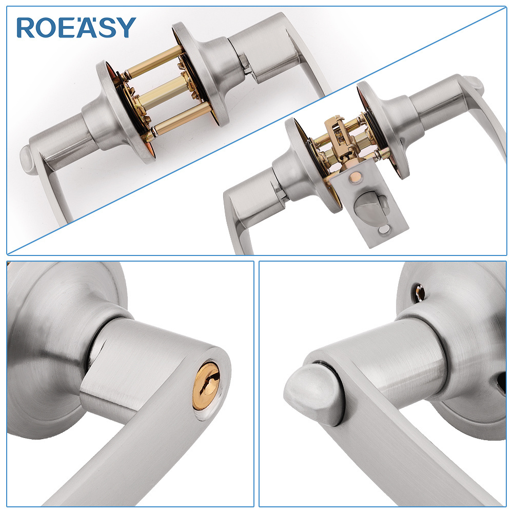 Roeasy Steel Zinc Alloy Bathroom Wood Door Security Mortise Hidden Door Handle Lock Mortise Lock Set Door Lock