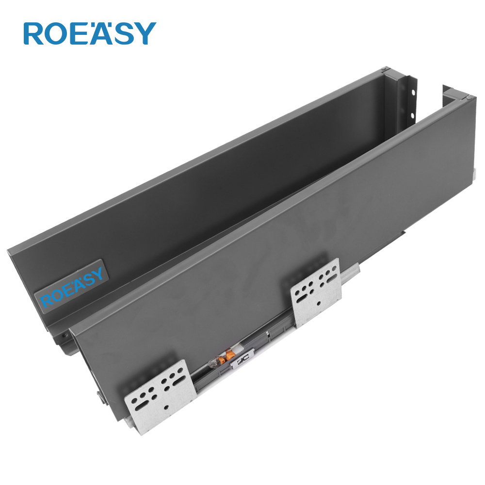 ROEASY Furniture Hardware Kitchen Drawer System Slim Tandem Metal Tool Box Drawer Slides