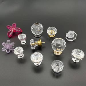 High Quality Crystal Door Knob Handles Furniture Unique Designer Acrylic Glass Door Knobs Drawer Cabinet Handles