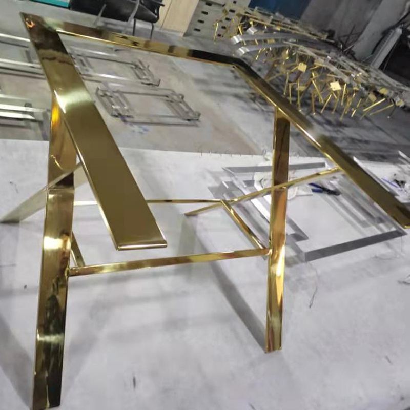 Dining Table Base Custom Sofa Chair Frames with Stainless Steel PVD Electroplated Furniture Metal Parts