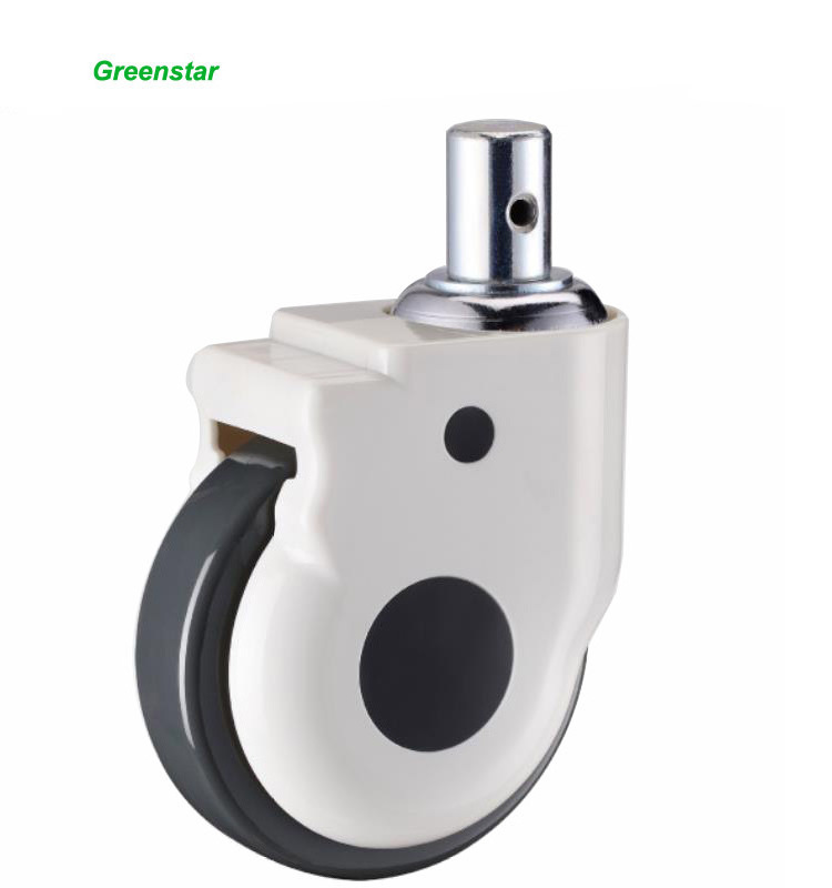 Central  Lock China Factory 5 Inch White Rod Medical M8 Bolt Polyurethane Caster Wheel For Hospital