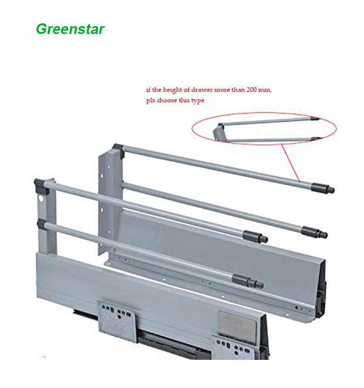 Drawer Box Slim double Wall Drawer Slide Enhanced Type With Full Extension Undermount Slide