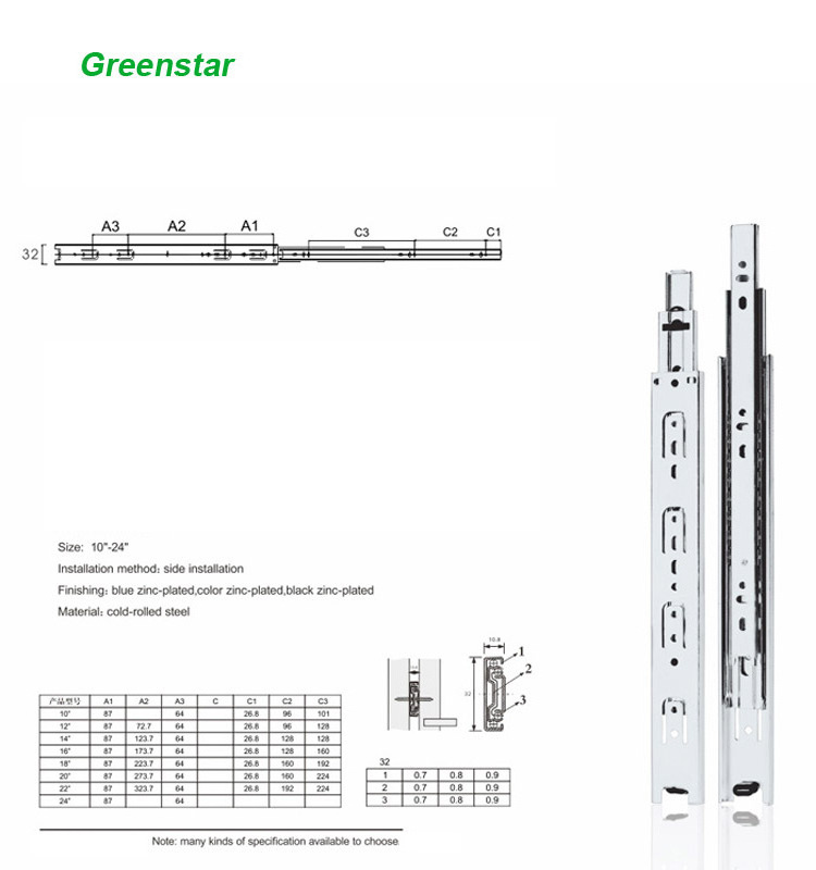 Soft close drawer slide rails  telescopic channel draw slide  draw runners soft close