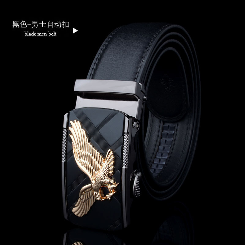 Best selling Fashion men belts genuine cow leather automatic buckle belt