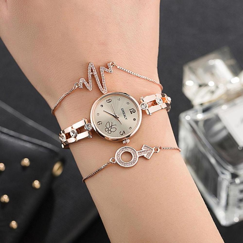 Wholesale Simple Bracelet Gift Box trend Girls Fashion alloy watch set