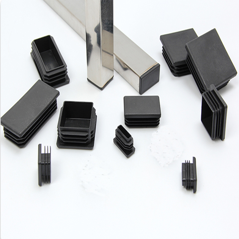 Rectangular tube plastic end cap Customized pipe fitting cap plugs steel tube end used plastic caps and plugs