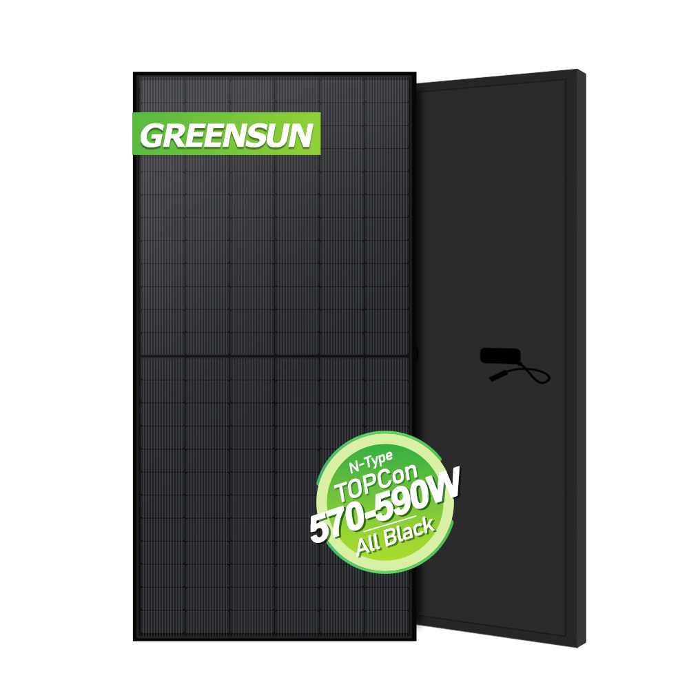 Greensun Topcon N Type 16BB All Black Solar Panel Mono 570W 580W 590W Full Black Panel Solar For Home