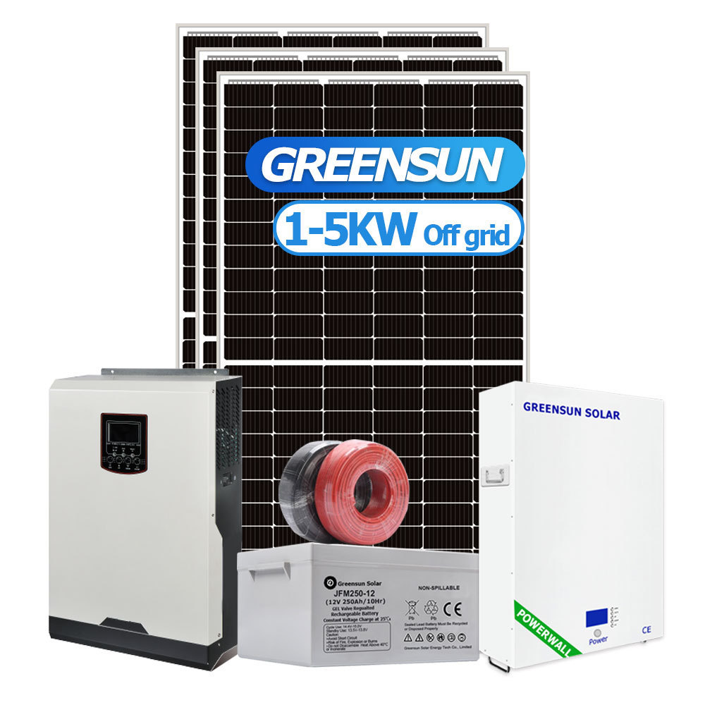 Greensun 600 W solar Panel 2 kw System 1kw 5000 watt Off Grid Solar Power System For home