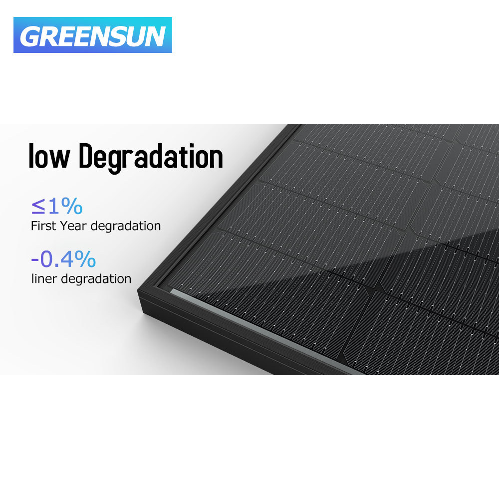 Greensun 570w 580w half cut solar panels all black 144 cell 585w 590w N type Topcon with 30 years warranty