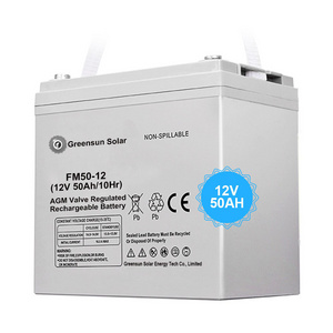 Factory Price 12 Volt AGM/GEL Solar Battery 12V 50 Ah 55ah 100ah 200ah 300ah Sealed Lead Acid Batteries lto 50ah