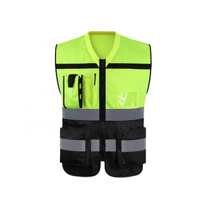 New Hi-Vis Safety Vest Reflective Driving Jacket Worker Night Security Waistcoat