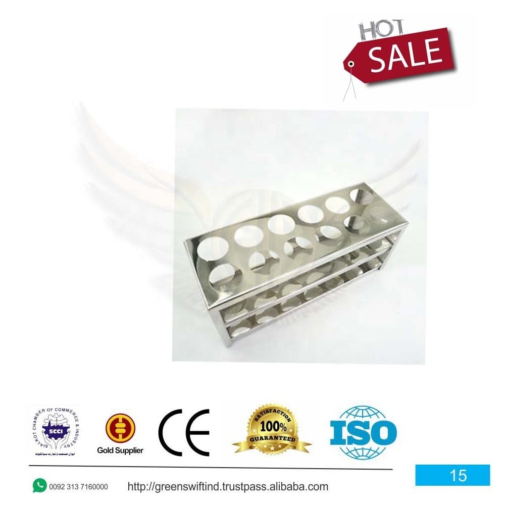 Stainless Steel Test Tube Rack 15ml Centrifuge Tube Holder 10ml Colorimetric Tube Holder 12 Holes Aperture 17mm Suitable for Hom