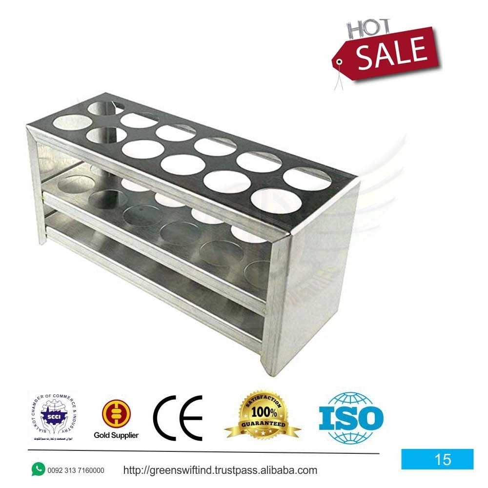 Stainless Steel Test Tube Rack 15ml Centrifuge Tube Holder 10ml Colorimetric Tube Holder 12 Holes Aperture 17mm Suitable for Hom