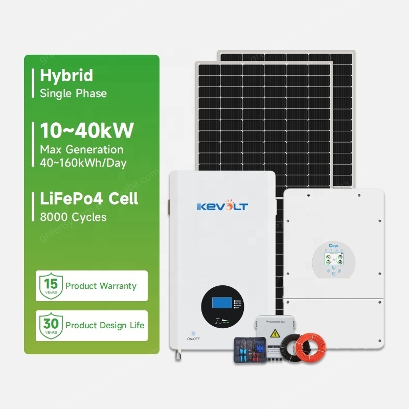 On Grid And Off Grid Hybrid 5KW ~ 40KW Solar Panels With Battery And Inverter Complete Kit Solar Energy Power System