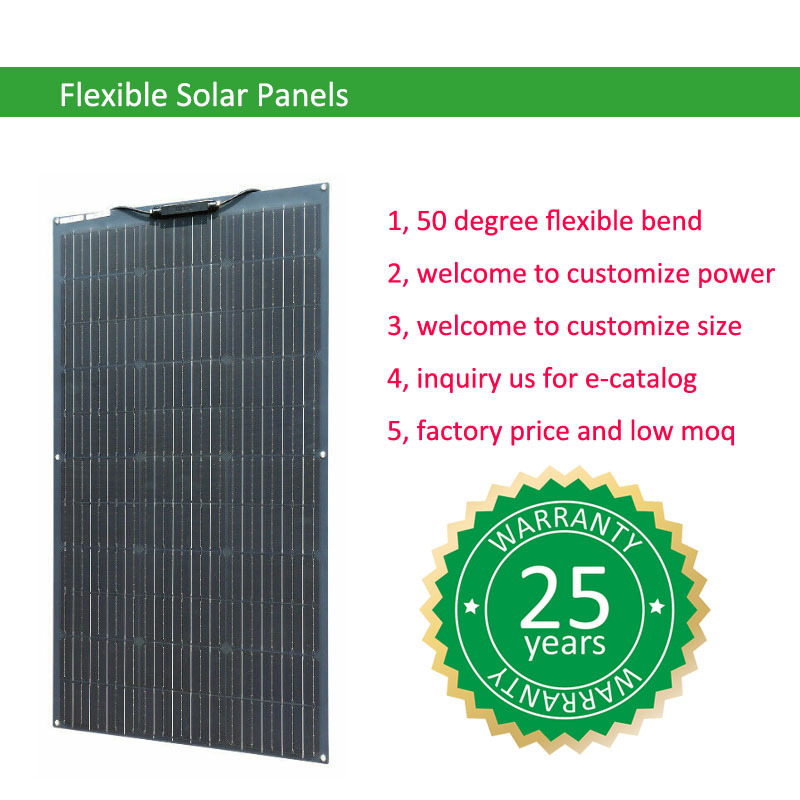 12 Volt 24V 72V Flex Portable Foldable Paneles Solares Flexible 400W 200W Motorhome EFTE Flexible Solar Panels Mono